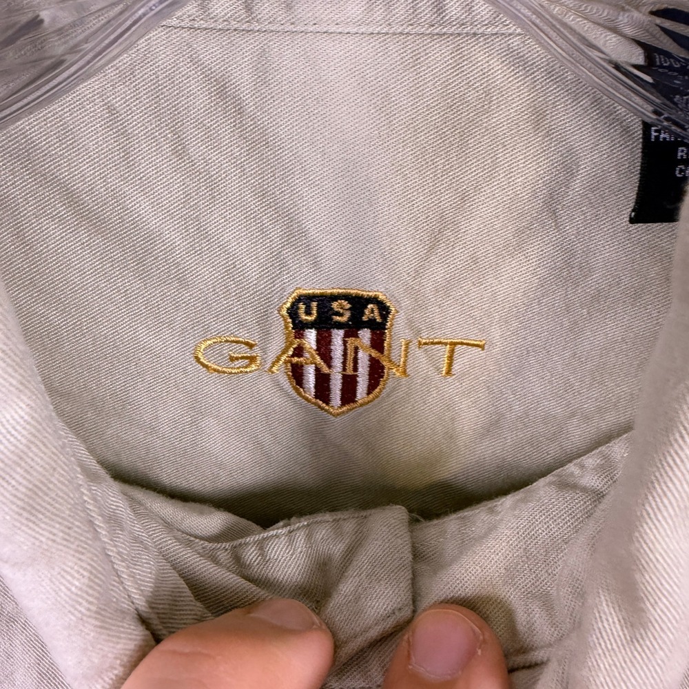 Lot of 2 VTG Gant Washer Twill Button Down Shirts Mens L Work - Picture 3 of 11